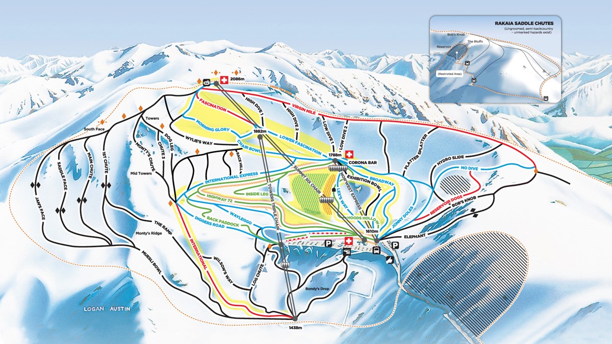 Mt Hutt Ski Area Trail Map