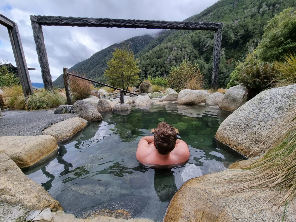 Maruia Hot Springs pool with view